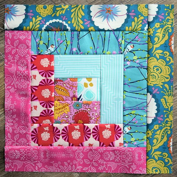 Summer Log Cabin Quilt Block Pattern Summer Log Cabin Quilt Block Pattern