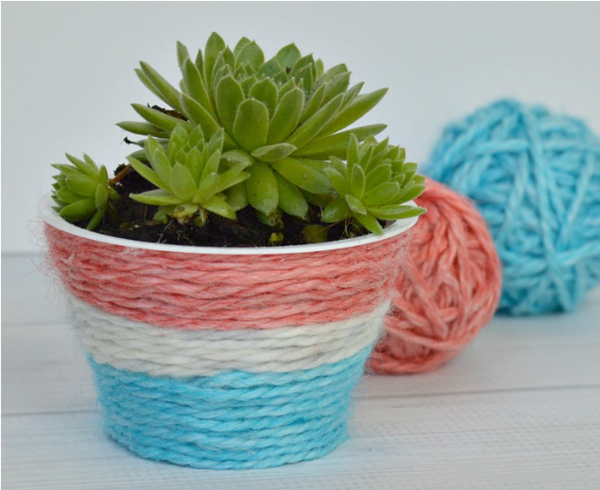 Dyed Yarn DIY Plant Pot Dyed Yarn DIY Plant Pot