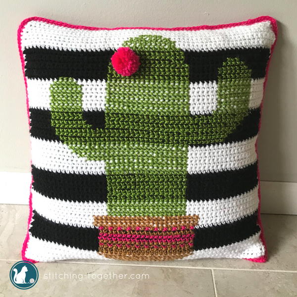 Crochet Cactus Pillow Cover Crochet Cactus Pillow Cover