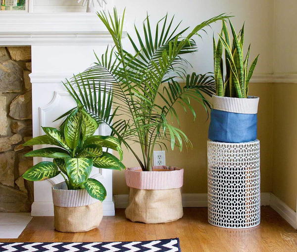 DIY Fabric Flower Pot Covers DIY Fabric Flower Pot Covers