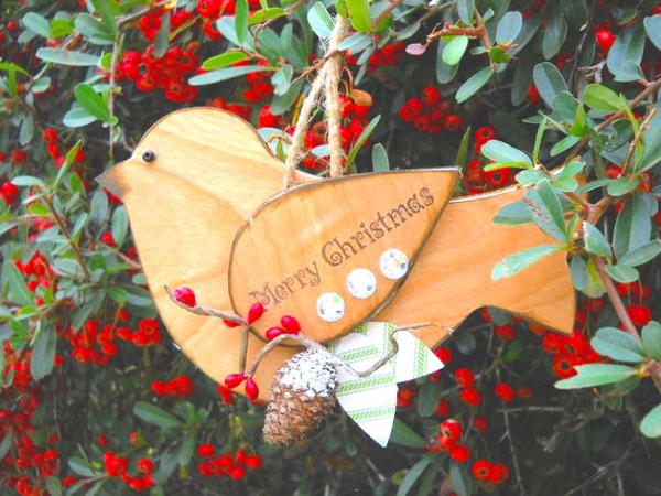 Wood Bird Christmas Ornaments Wood Bird Christmas Ornaments