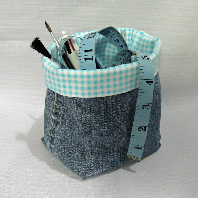Denim Fabric Basket Tutorial