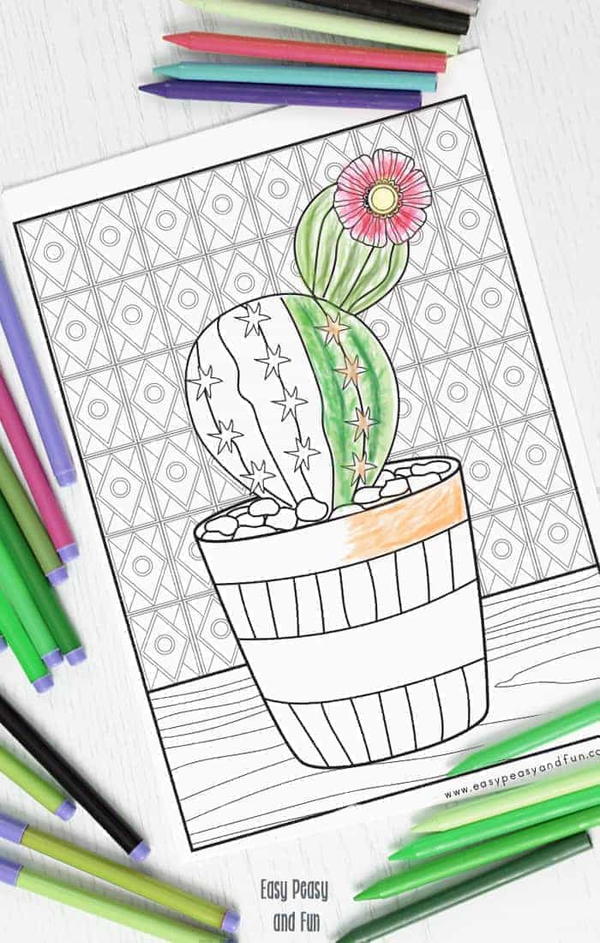 Cutest Cactus Coloring Page Cutest Cactus Coloring Page
