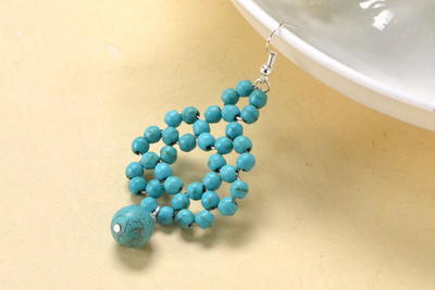 Beaded Turquoise Statement Earrings Beaded Turquoise Statement Earrings