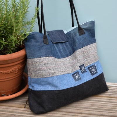 Large Upcycled Denim Tote Large Upcycled Denim Tote