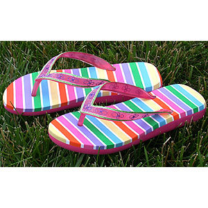 childrens rainbow flip flops