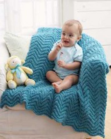 Knit Ripple Blanket | FaveCrafts.com