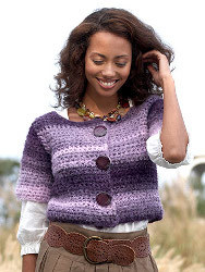 Modern Purple-Striped Cardigan | AllFreeCrochet.com