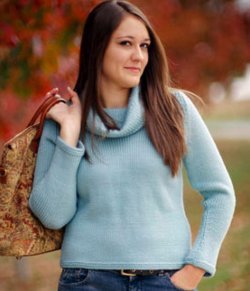 Simple Knit Cowl Neck Sweater | AllFreeKnitting.com