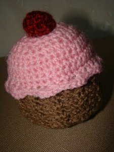 Crochet Cherry Cupcakes | AllFreeCrochet.com