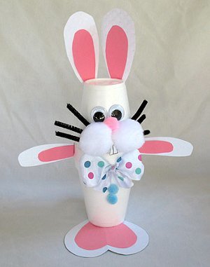 Cute Styrofoam Cup Bunny | FaveCrafts.com