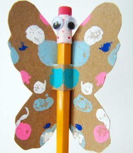 Butterfly Pencil Toppers | AllFreeKidsCrafts.com