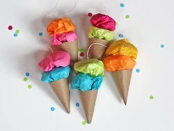 Easy Paper Ice Cream Ornaments | AllFreeChristmasCrafts.com
