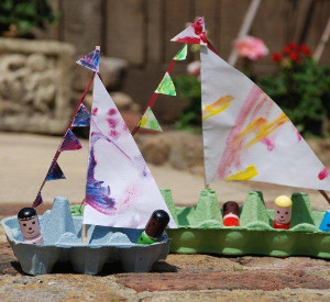 Egg Cartons on Sail | AllFreeKidsCrafts.com