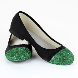 green sparkly flats