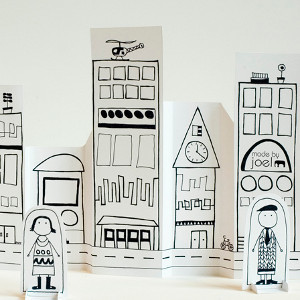 Printable Paper City with Dolls | AllFreeKidsCrafts.com