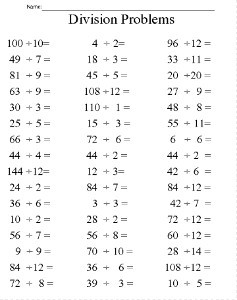 free printable division problems worksheet allfreekidscraftscom
