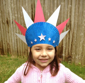 Patriotic Paper Plate Hat | AllFreeHolidayCrafts.com