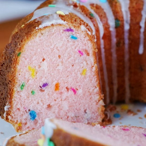 Pink Funfetti Pound Cake | TheBestDessertRecipes.com