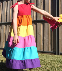 Tiered Rainbow Maxi Dress | AllFreeSewing.com