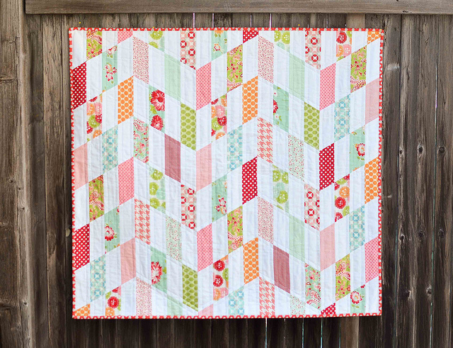 Striped Chevrons Baby Quilt Tutorial FaveQuilts.com