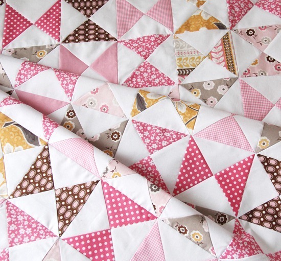 Classic Pink Hourglass Quilt | FaveQuilts.com