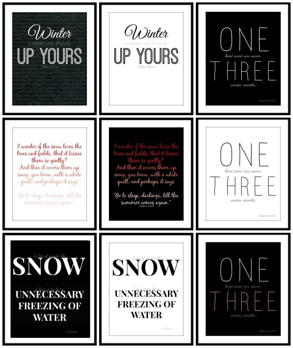 winter quotes free printable wall art allfreepapercraftscom