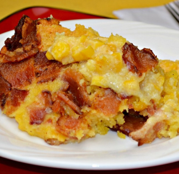 Creamy Cornbread and Bacon Casserole