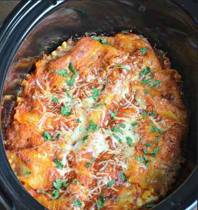 Slow Cooker Veggie Lasagna | AllFreeSlowCookerRecipes.com