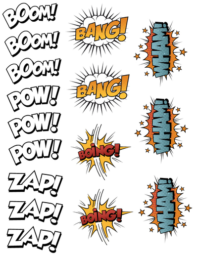 printable sticker set Printable Set Sticker Own Comic Book Create Your