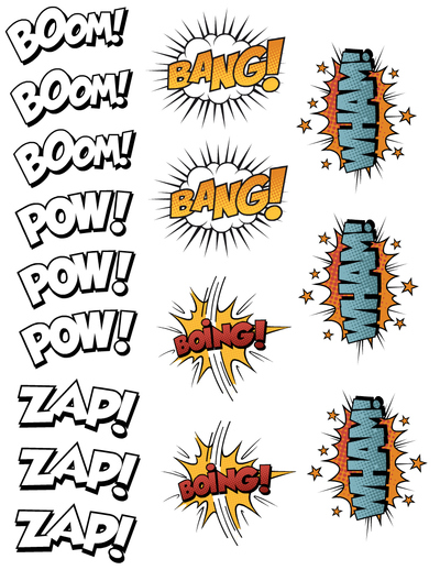 Create Your Own Comic Book Printable Sticker Set | AllFreeKidsCrafts.com