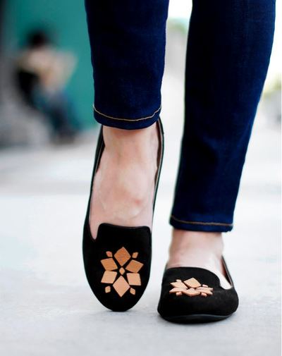 DIY Leather Embellished Loafers | AllFreeDIYWeddings.com