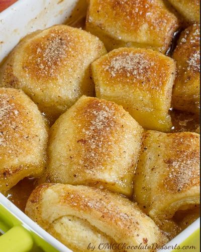 Crescent Roll Peach Dumplings | TheBestDessertRecipes.com