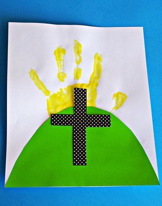 Easter Cross Handprint Art | AllFreeKidsCrafts.com