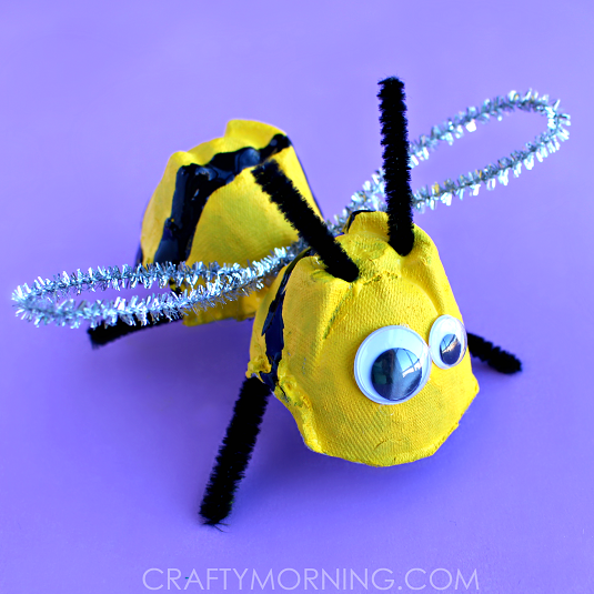 Buzzing Bee Egg Carton Craft | AllFreeKidsCrafts.com