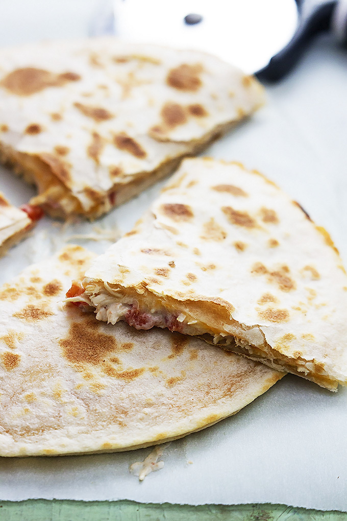 Slow Cooker Creamy Chicken Quesadillas