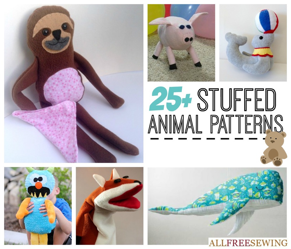 25 easy stuffed animal patterns allfreesewingcom