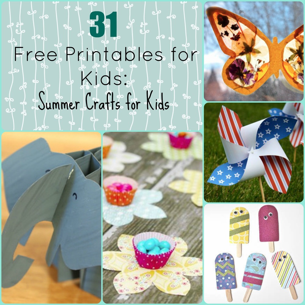 31 Free Printables for Kids Summer Crafts  for Kids 