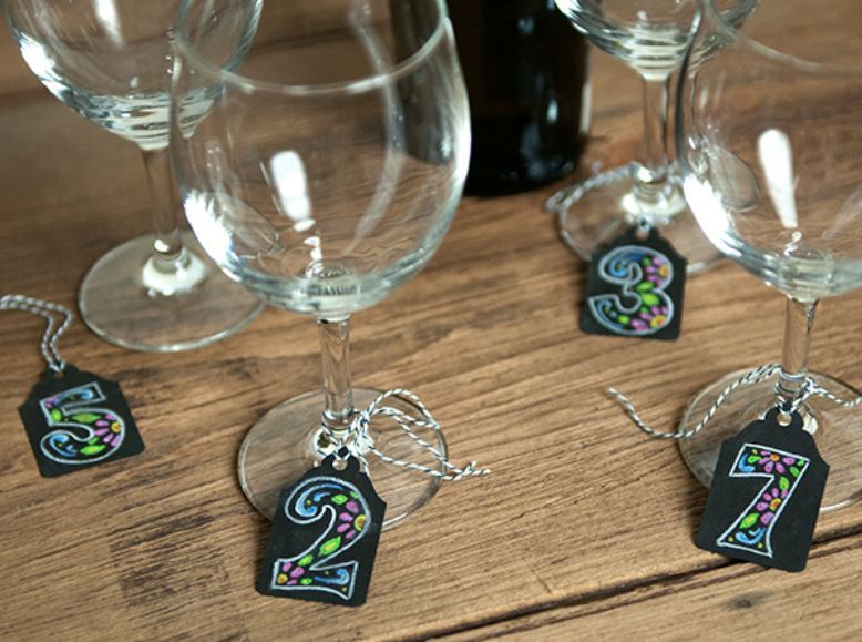 Chalkboard Wine Glass Charms
