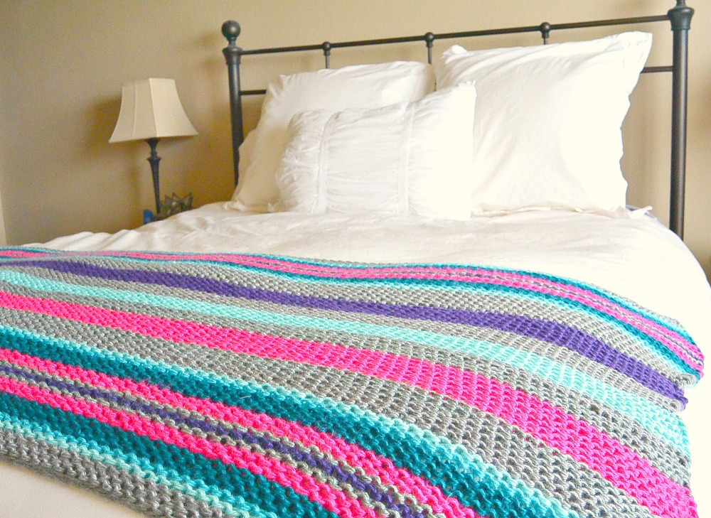 Native Stripes Knit Blanket Pattern | FaveCrafts.com