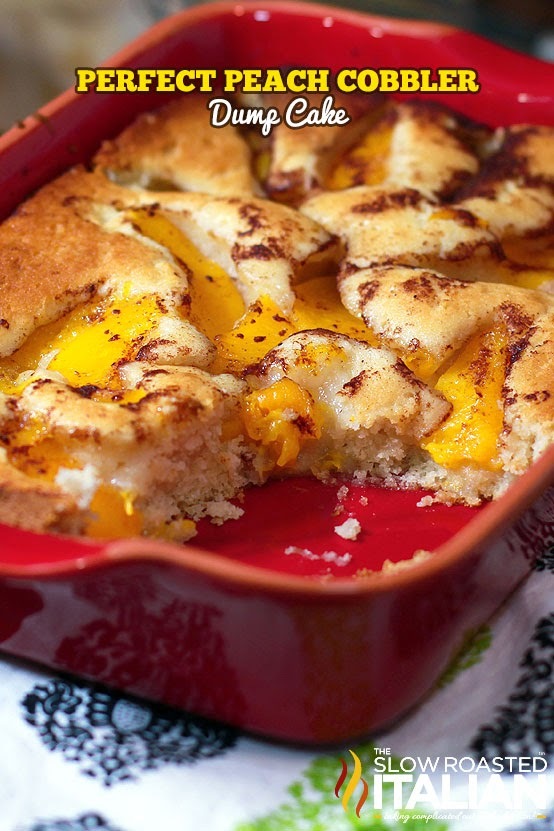 Perfect Peach Cobbler Dump Cake | FaveSouthernRecipes.com
