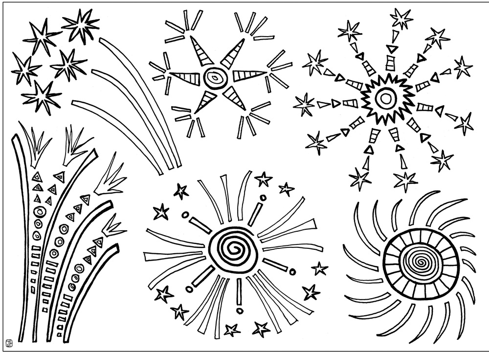 Printable Fireworks Coloring Sheet | AllFreeKidsCrafts.com