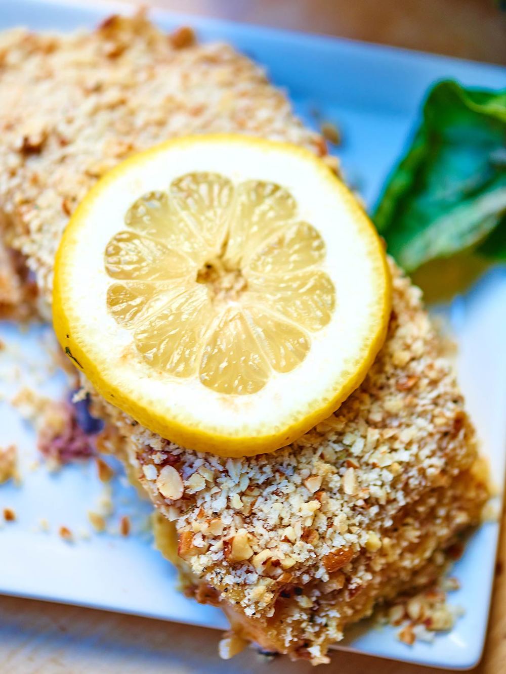 Honey Mustard Salmon with Pecan Crust | FaveHealthyRecipes.com