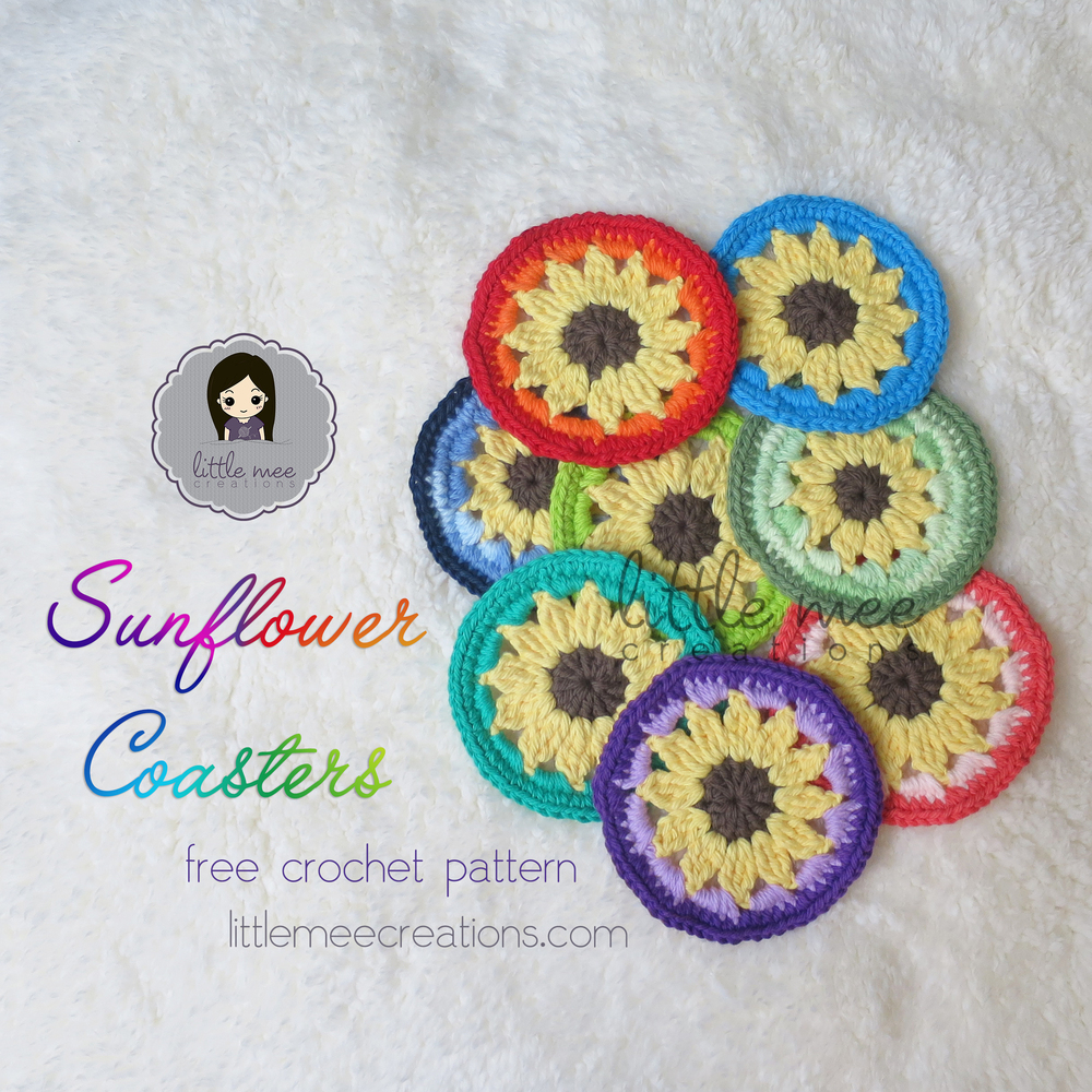 Sunflower Coaster | AllFreeCrochet.com