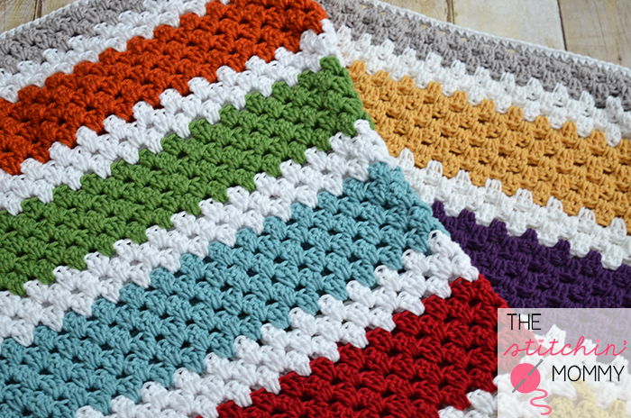 v blanket stitch baby Afghan Stashbusting Crochet Stripe Granny