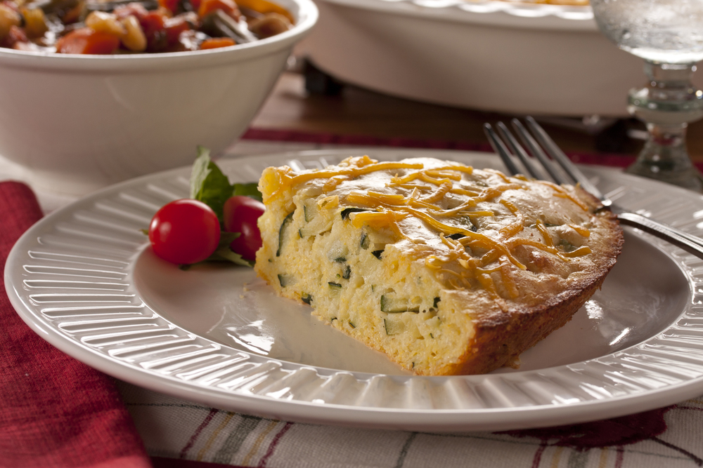 Zucchini Corn Bread Pie | MrFood.com Zucchini Corn Bread Pie | MrFood.com