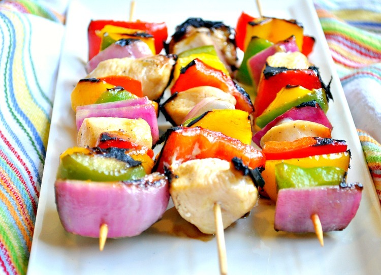 Peach Marinade Grilled Chicken Kabobs