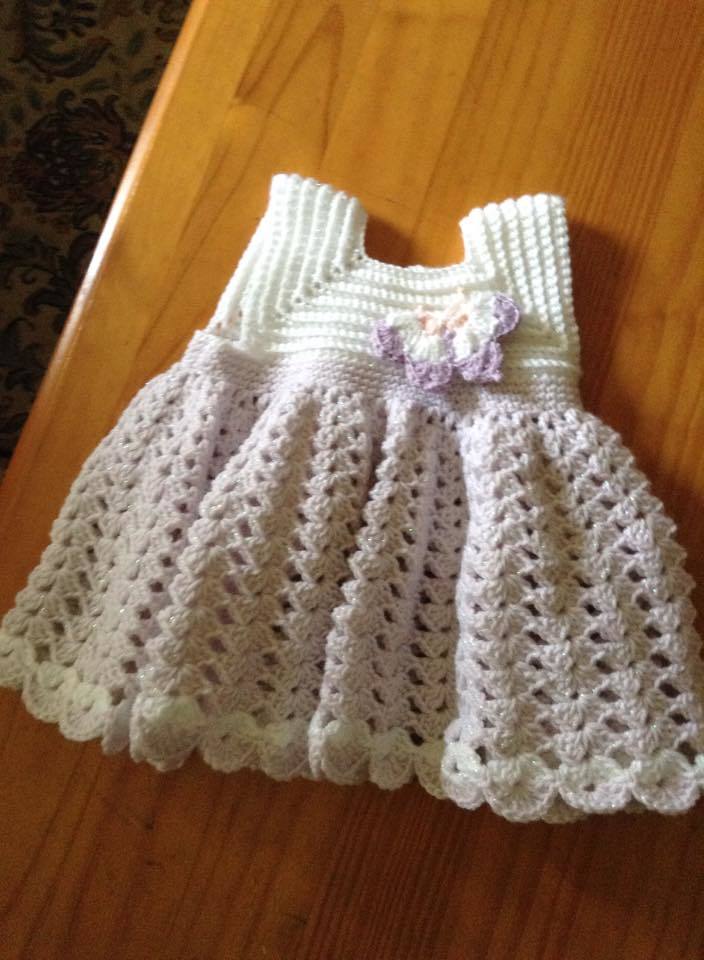 Adorable Crocheted Baby Dress | FaveCrafts.com
