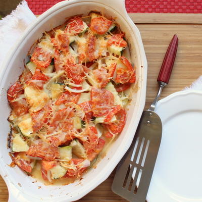 5-Ingredient Zucchini and Tomato Gratin | AllFreeCasseroleRecipes.com