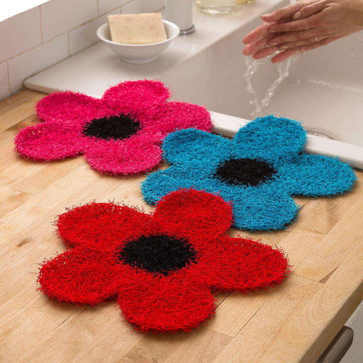 Crochet Flower Dish Scrubber AllFreeCrochet crochet-flower-dish-scrubber-allfreecrochet